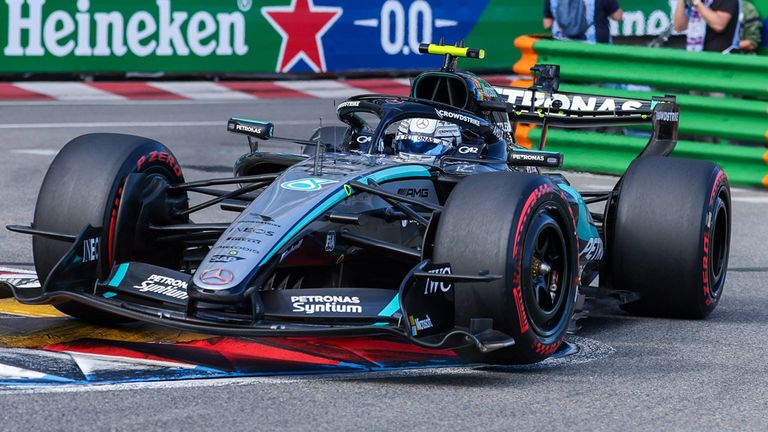 Kimi Antonelli im Mercedes fährt im 3. Freien Training beim GP von Monaco die Bestzeit.