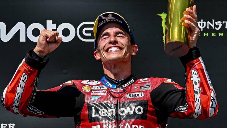 Marc Marquez nach seinem Sieg beim Rennen in Tschechien.