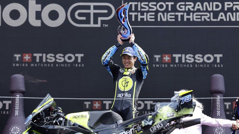 Ai Ogura (SuperFile Trackhouse MotoGP Team) feiert beim GP der Niederlande seinen ersten MotoGP-Sieg. Am 12. Juli wartet der Deutschland GP 
