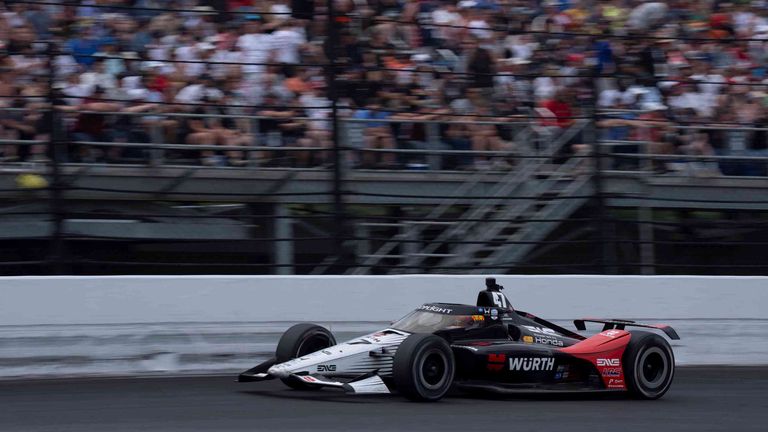 Mick Schumacher auf dem Oval in Indianapolis zwei Wochen zuvor.