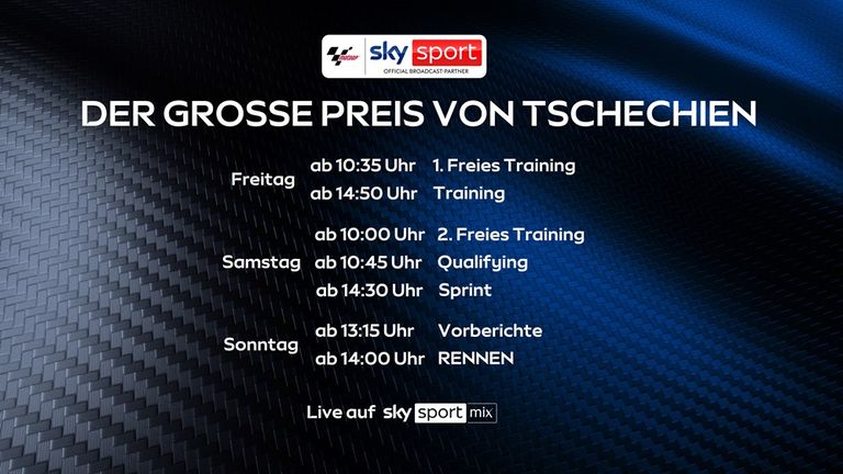 So siehst Du den Großen Preis von Tschechien in Brünn - live auf Sky Sport.