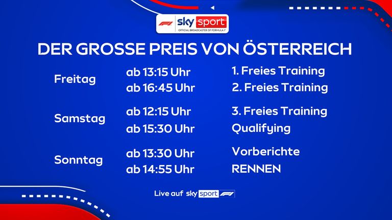 Das Wochenende beim GP von Österreich LIVE auf Sky Sport. 