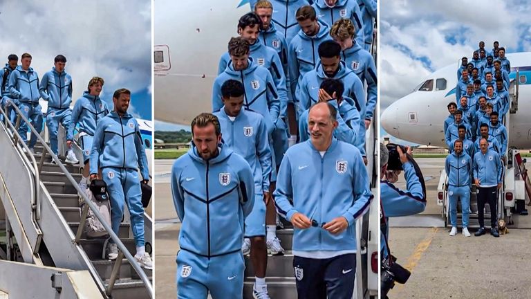 England plane arrival in Kansas City for World Cup