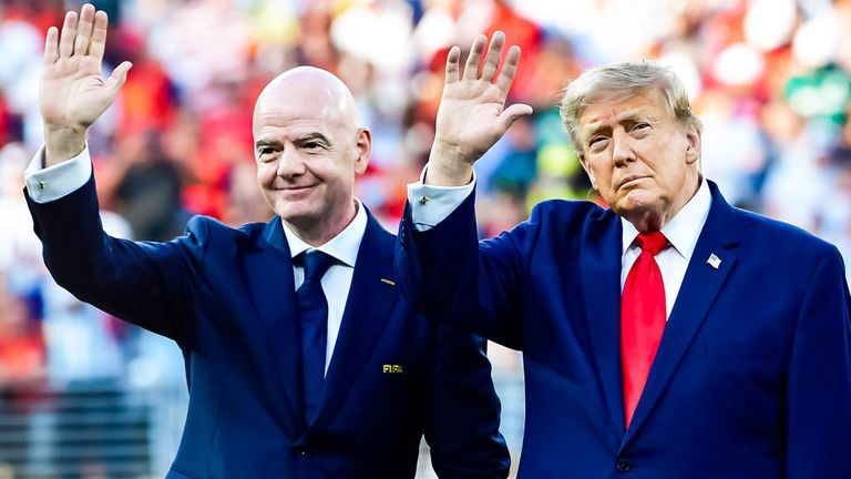 US-Präsident Donald Trump (r.) und FIFA-Boss Gianni Infantino zuletzt beim WM-Finale in East Rutherford.