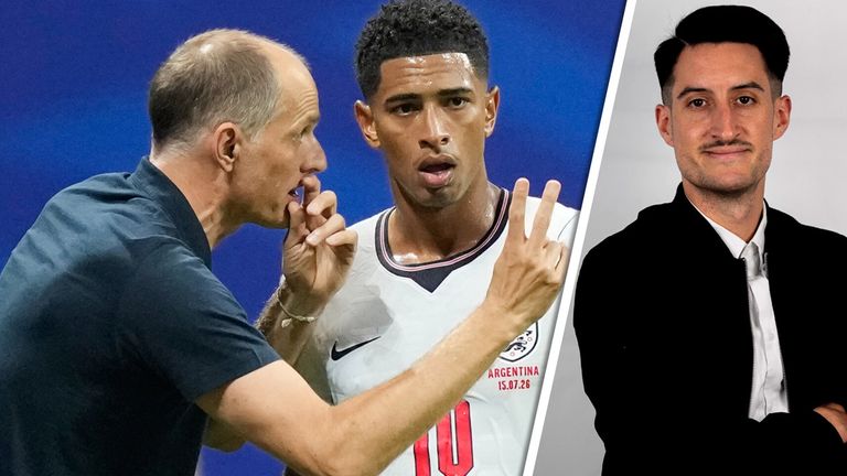 Thomas Tuchel (l.), Jude Bellingham und England haben das WM-Finale verpasst.