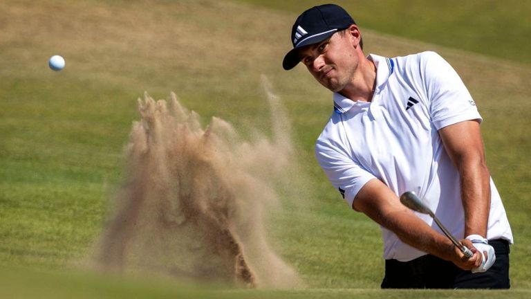 Ludvig Aberg in der Trainingsrunde für The Open Championship 2026.
