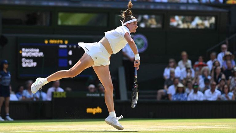 Karolina Muchova während dem Wimbledon-Halbfinale.