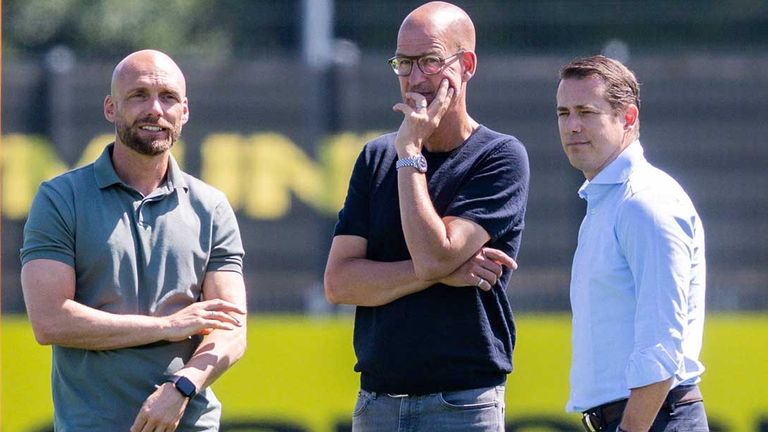 Ole Book, Carsten Cramer und Lars Ricken (v.l.) planen die Zukunft des BVB.