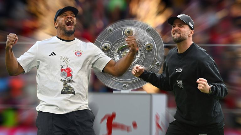 Treffen am Freitag aufeinander: Bayerns Vincent Kompany (l.) und Stuttgarts Sebastian Hoeneß.