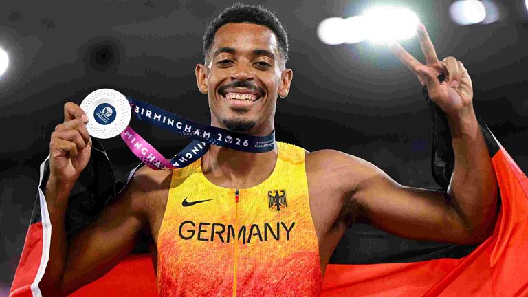 Emil Agyekum holt EM-Silber über 400 Meter Hürden.