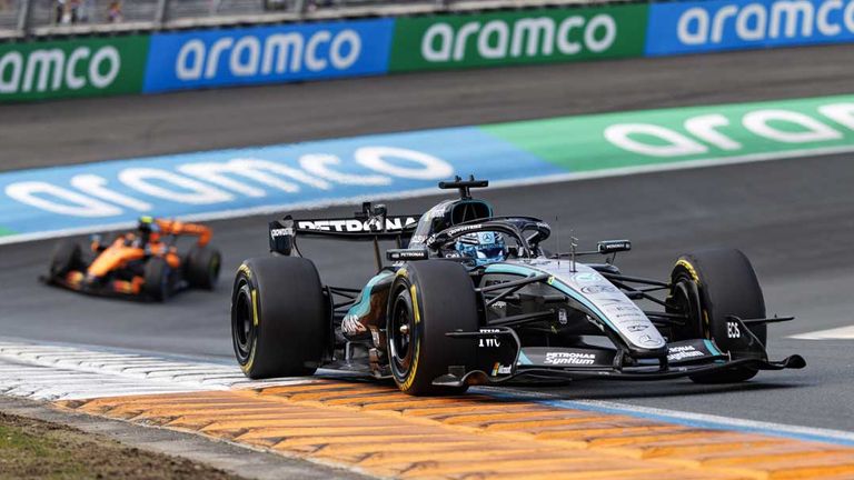 George Russell hat im Mercedes das Sprintrennen beim GP der Niederlande in Zandvoort gewonnen.