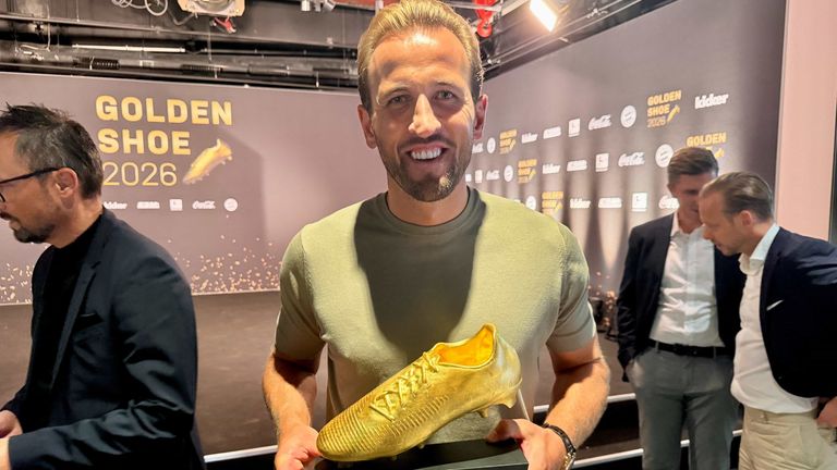 Harry Kane vom FC Bayern bekam auch im Jahr 2026 den Golden Shoe verliehen.