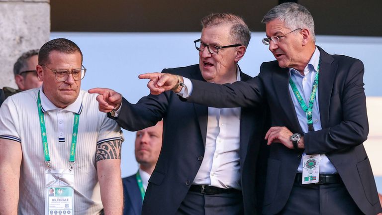 Max Eberl und Jan-Christian Dreesen dürfen voraussichtlich mit einer Verlängerung ihres 2027 auslaufenden Vertrages rechnen. 