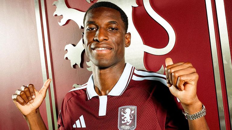 Nicolas Jackson hat bei Aston Villa unterschrieben. Fotoquelle: X/@AstonVilla