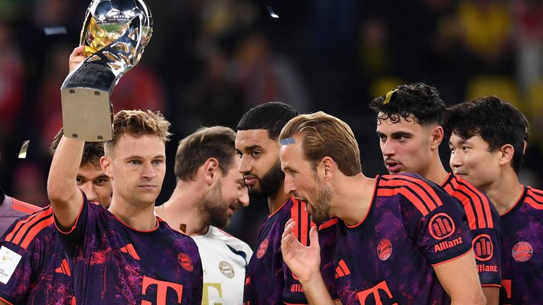 Joshua Kimmich (l.) sieht noch Luft nach oben, Harry Kane (r.) freut sich über einen "großen Sieg".