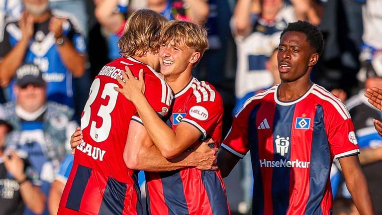Der Hamburger Sportverein hatte gegen den Drittligisten SC Verl keine Probleme. Das HSV-Talent Louis Lemke steuerte einen Treffer bei.