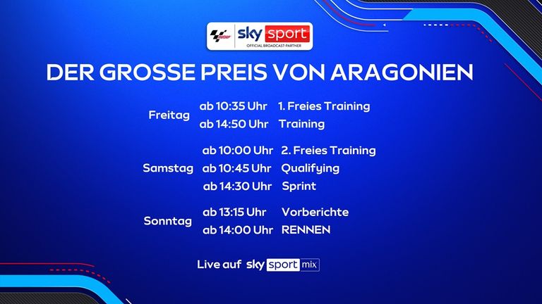 Die Übertragungszeiten der MotoGP beim Großen Preis von Aragonien.
