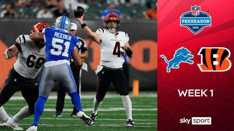 Preseason: Joe Flacco warf als Ersatz für Joe Burrow einen Touchdown-Pass, Evan McPherson erzielte drei Field Goals, beim Sieg der Cincinnati Bengals gegen die Detroit Lions.
