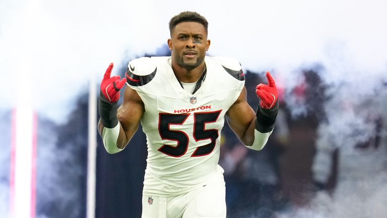 Danielle Hunter läuft für die Houston Texans auf und zählt auch 2026 zu den besten Spielern der NFL: Im Top-100-Ranking belegt er Platz 23.