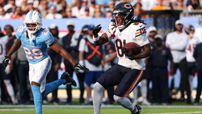 Bears-Wide-Receiver Zavion Thomas (r.) glänzt beim Preseason-Sieg gegen die Titans mit fünf Catches für insgesamt 140 Yards.