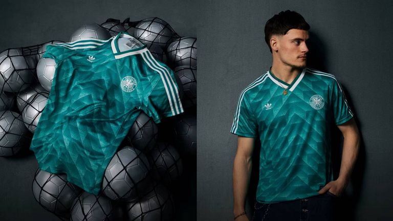 Die DFB-Auswahl wird gegen die Niederlande im Retro-Auswärtstrikot von 1990 auflaufen. (Quelle: adidas)