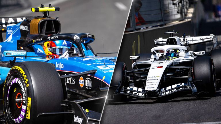 Carlos Sainz (l.) und Sergio Perez (r.) wurden nach dem Qualifying in Aserbaidschan bestraft.