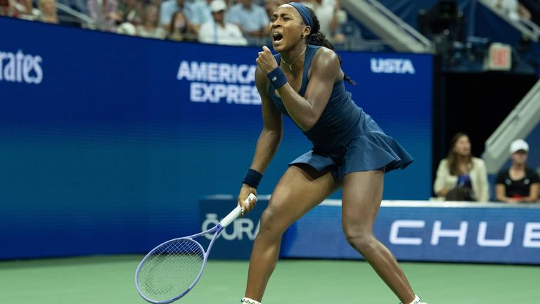 Coco Gauff freut sich über den Einzug ins Viertelfinale bei den US Open. 