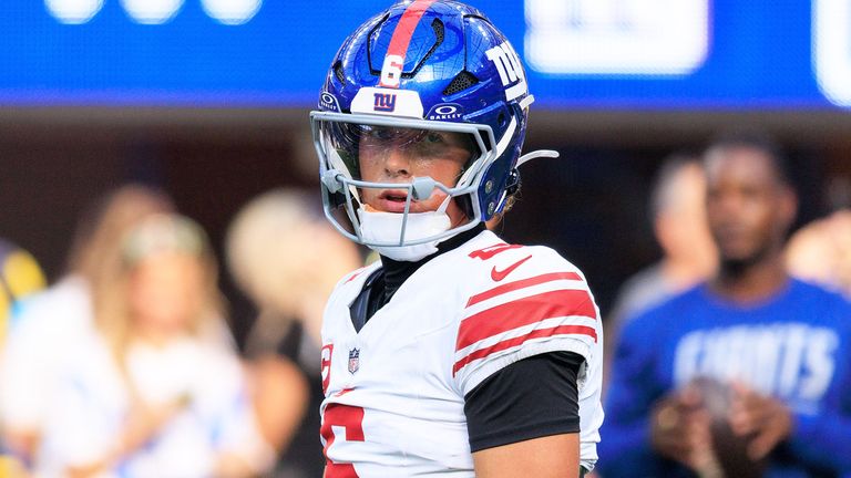 Quarterback Jaxson Dart fehlt den New York Giants in der kompletten Regular Season verletzt.