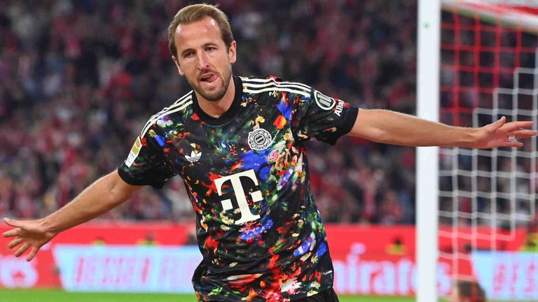 Harry Kane erzielte in diesem Wiesn-Trikot sein 100. Bundesliga-Tor – nun wird das besondere Shirt versteigert.