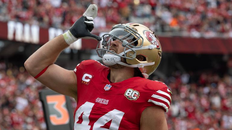 Kyle Juszczyk feiert einen Touchdown - und polarisiert mit seiner Jubelpose.