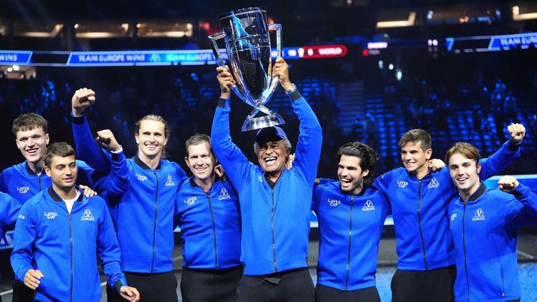 Team Europa bejubelt ihren Laver-Cup-Triumph dank Alexander Zverevs Sieg gegen Learner Tien.