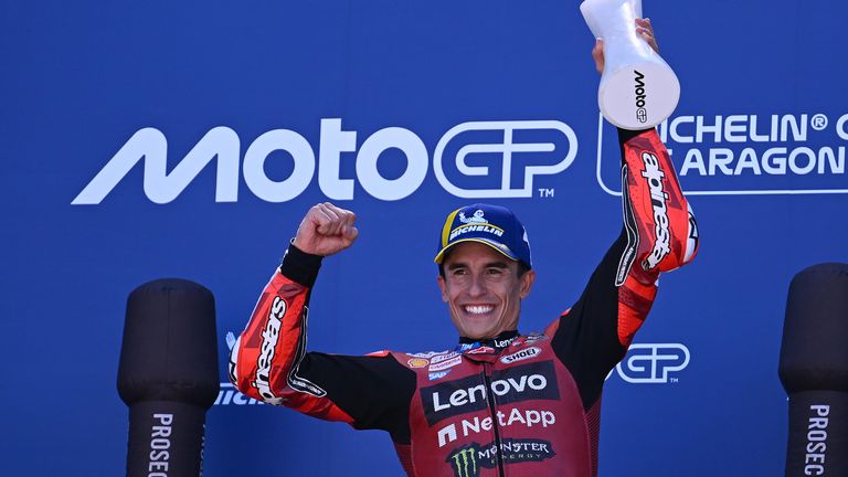 Marc Márquez (Ducati Lenovo Team) gewinnt das Heimrennen beim Großen Preis von Aragon. Am 13. September steht der Große Preis von San Marino