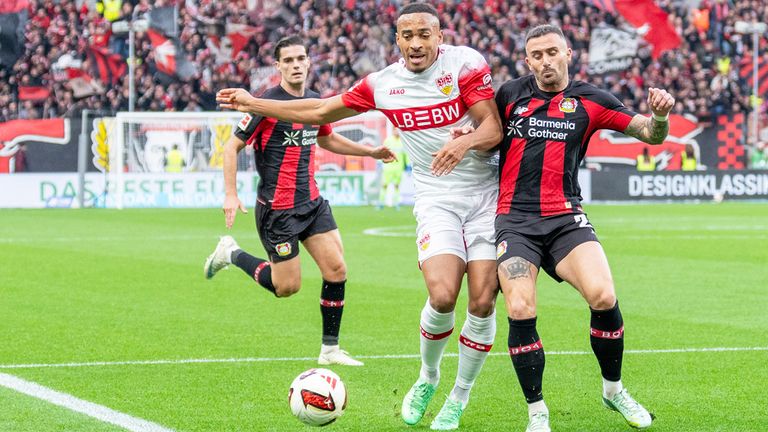 Bayer 04 Leverkusen gegen den VfB Stuttgart in der Bundesliga.