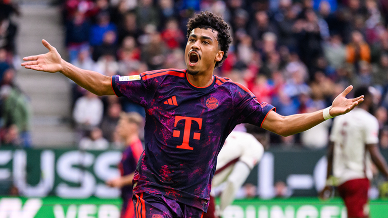Nathaniel Brown traf beim 2:2 des FC Bayern München beim FC Augsburg zum späten Ausgleich. Heute empfängt der deutsche Meister RB Leipzig zum Bundesliga-Topspiel in der Allianz Arena.
