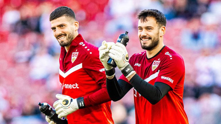 Dennis Seimen steht in der CL gegen Atletico im VfB-Tor. 