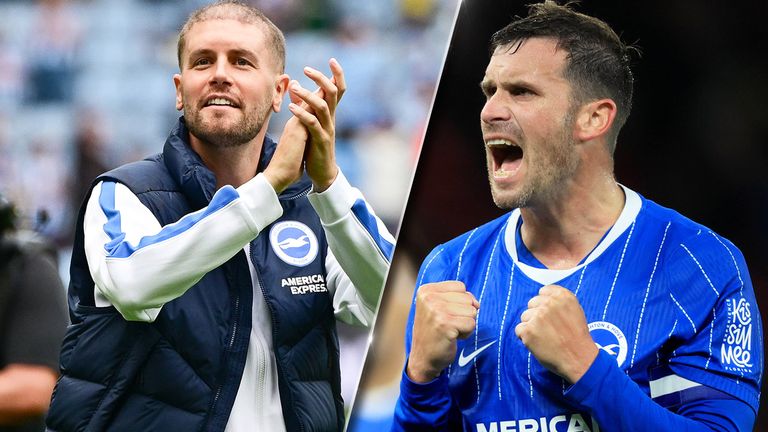 Fabian Hürzeler (l.) und Pascal Groß von Brighton and Hove Albion wurden von der Premier League ausgezeichnet.