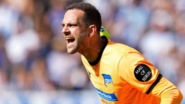 Marius Gersbeck führt mit der Hertha aktuell die Tabelle der 2. Liga an.