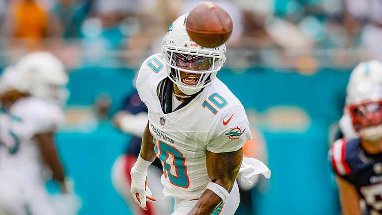 Tyreek Hill, hier noch für die Miami Dolphins im Einsatz, steht vor einer Rückkehr in die NFL.