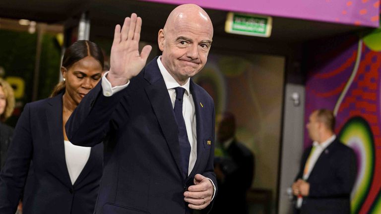 FIFA-Präsident Gianni Infantino beim FIFA U-20 Frauen-Weltmeisterschaft zwischen Spanien - DPR Korea in Lodz, Polen.