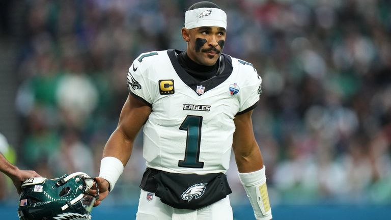 Jalen Hurts, Quarterback der Philadelphia Eagles, beim London Game gegen die Jaguars.