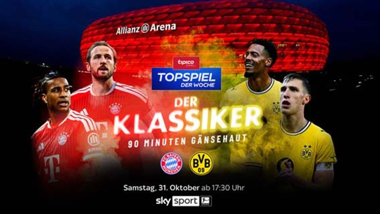Der Klassiker zwischen dem FC Bayern und dem BVB live und exklusiv auf Sky Sport.