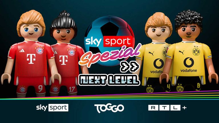 RTL Deutschland, Sky Sport und die Bundesliga präsentieren den Bundesliga-Klassiker erstmals als Live-Erlebnis mit Playmobil-Figuren.