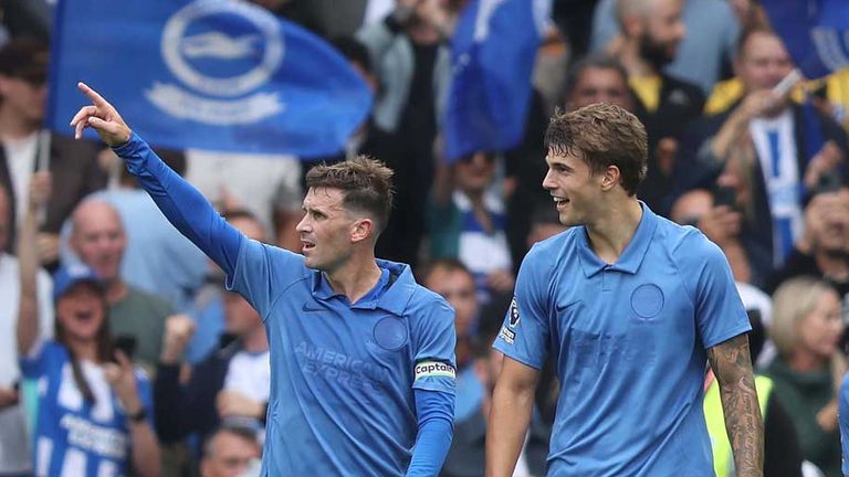Pascal Groß (l.) und Luka Vuskovic gehören zu den Leistungsträgern von Brighton & Hove Albion.