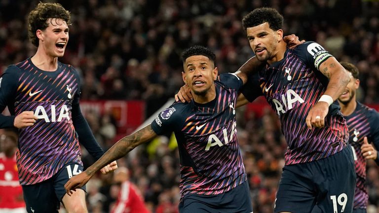 Die Spurs feierten den späten Ausgleichstreffer von Dominic Solanke (rechts) gegen Man United. Heute geht es im Heimspiel gegen Coventry Cit